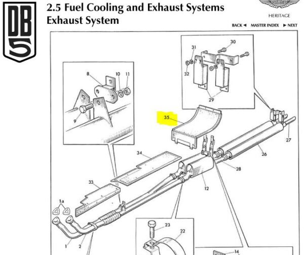 DB5/DB6 Exhaust Heat Shield