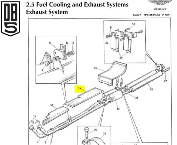 DB5/DB6 Rear Floor Exhaust Heat Shield