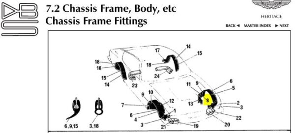 AMV8 & DBS Front Wheelarch stone guard - LH Rear