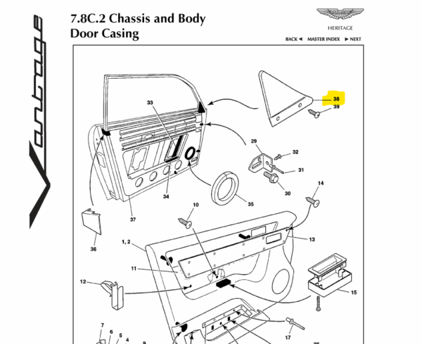 V8 Vantage / V8 Volante Door Mirror Trim Cover RH - Image 2