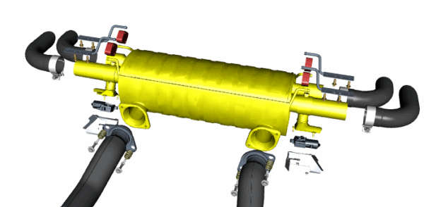 Vantage Quad Exhaust Muffler Assembly