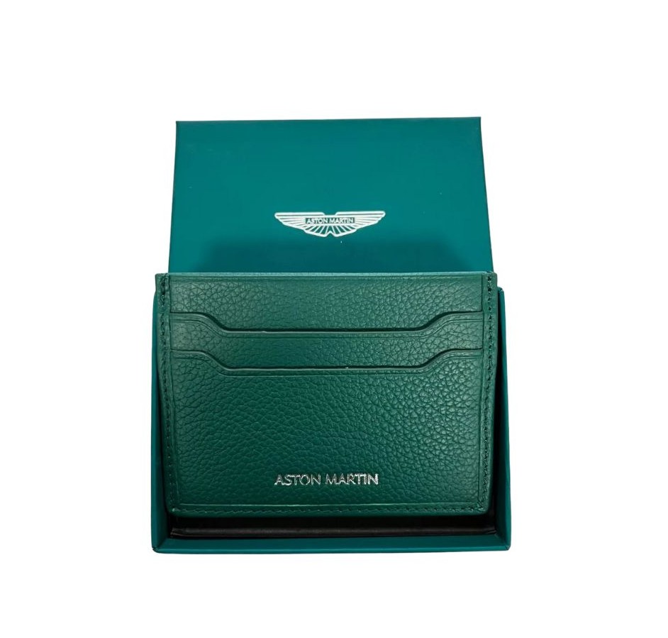 Aston Martin Leather Card Wallet - Green